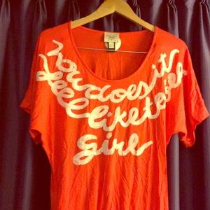 Mango Jeans brand orange blouse